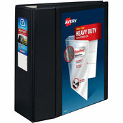 Avery Heavy-Duty View Binder, One Touch EZD Rings, 5" Capacity, Letter Size, 1050 Sheet Capacity, 4 Internal Pockets, Black, Polypropylene, 1 Each