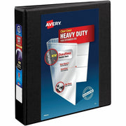 Avery Heavy-Duty View 3 Ring Binder, 1.5" Capacity, Letter Size, 8.5" x 11", 400 Sheet Capacity, 4 Internal Pockets, Black, 1 Each