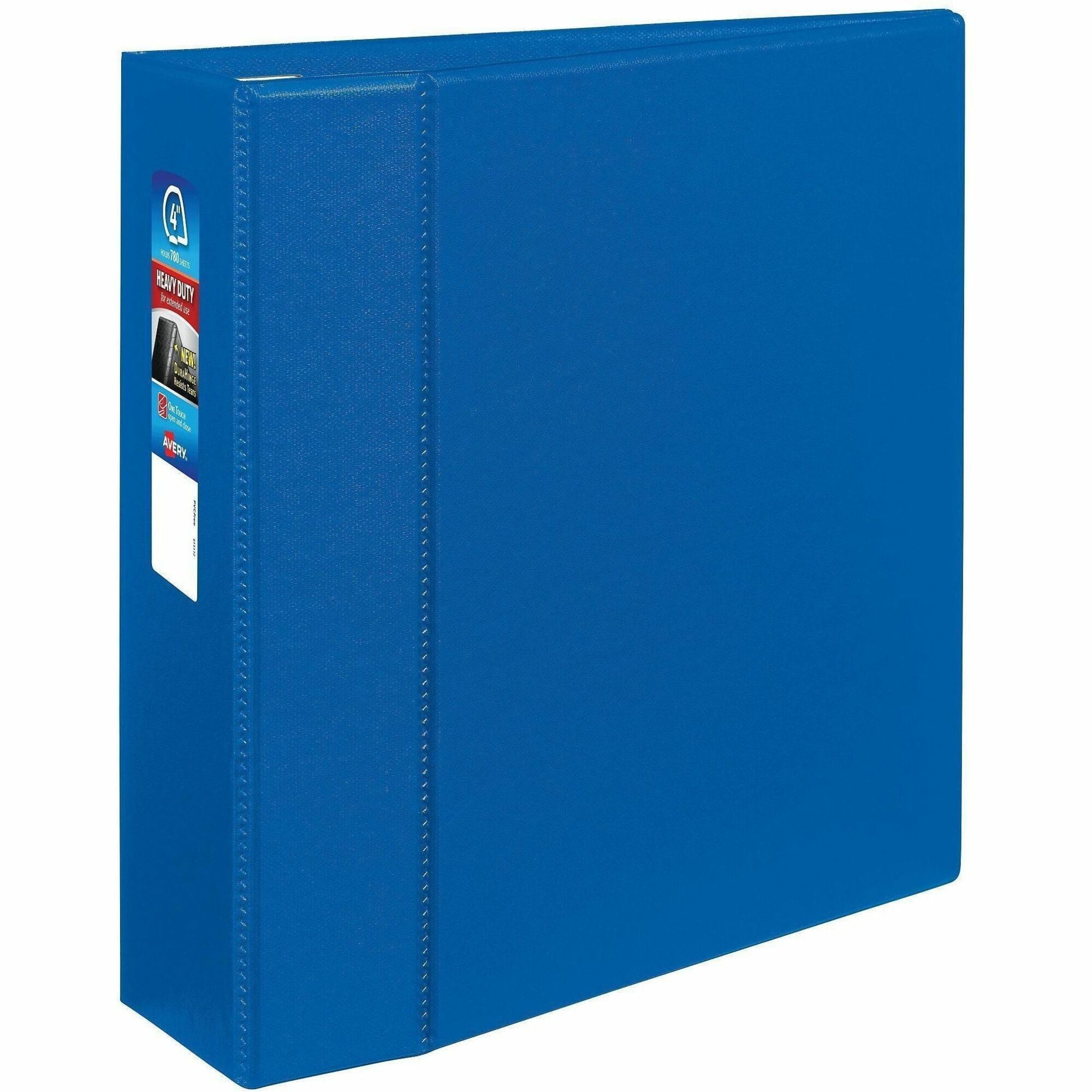 Avery Heavy-Duty Binder with One Touch EZD 4" Rings, 780-Sheet Capacity, Letter Size, 4 Internal Pockets, Blue, Polypropylene, Recycled, 1 Each