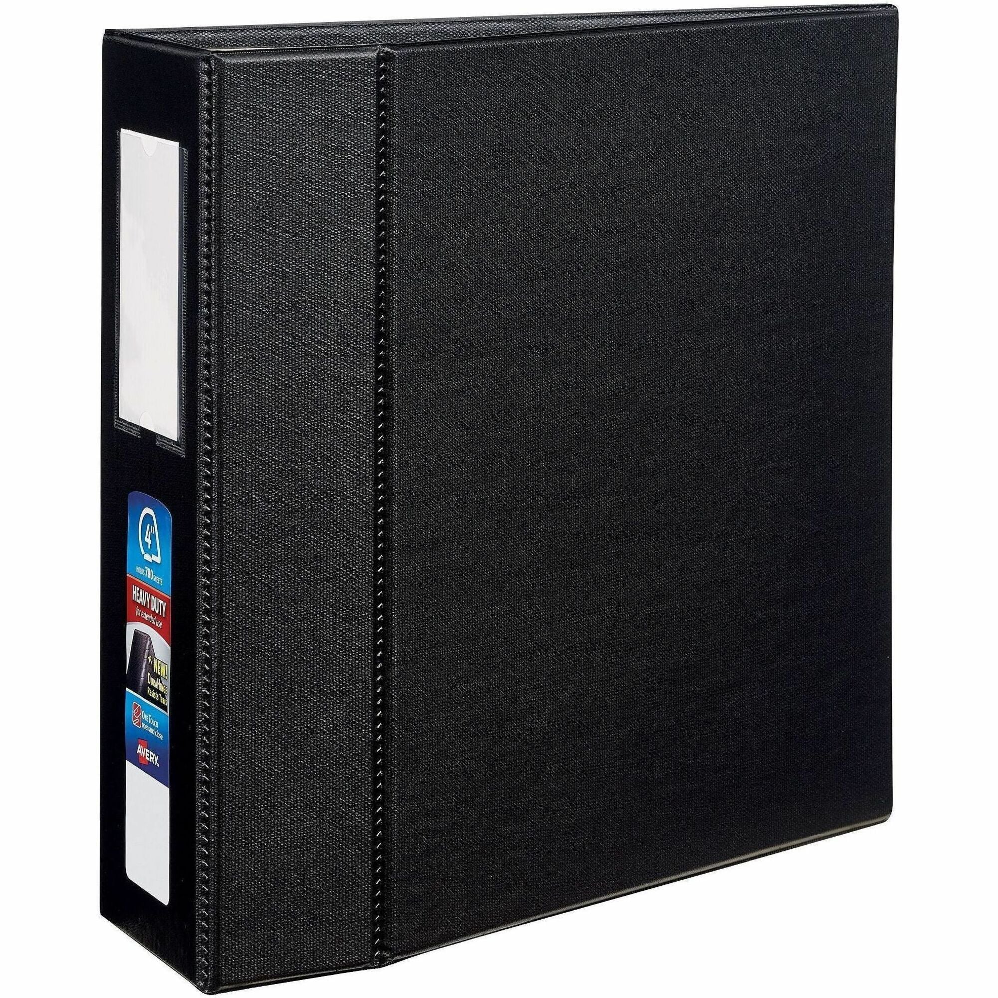 Avery&reg; Heavy Duty Binder 4" , One Touch™ Locking D Rings, Black