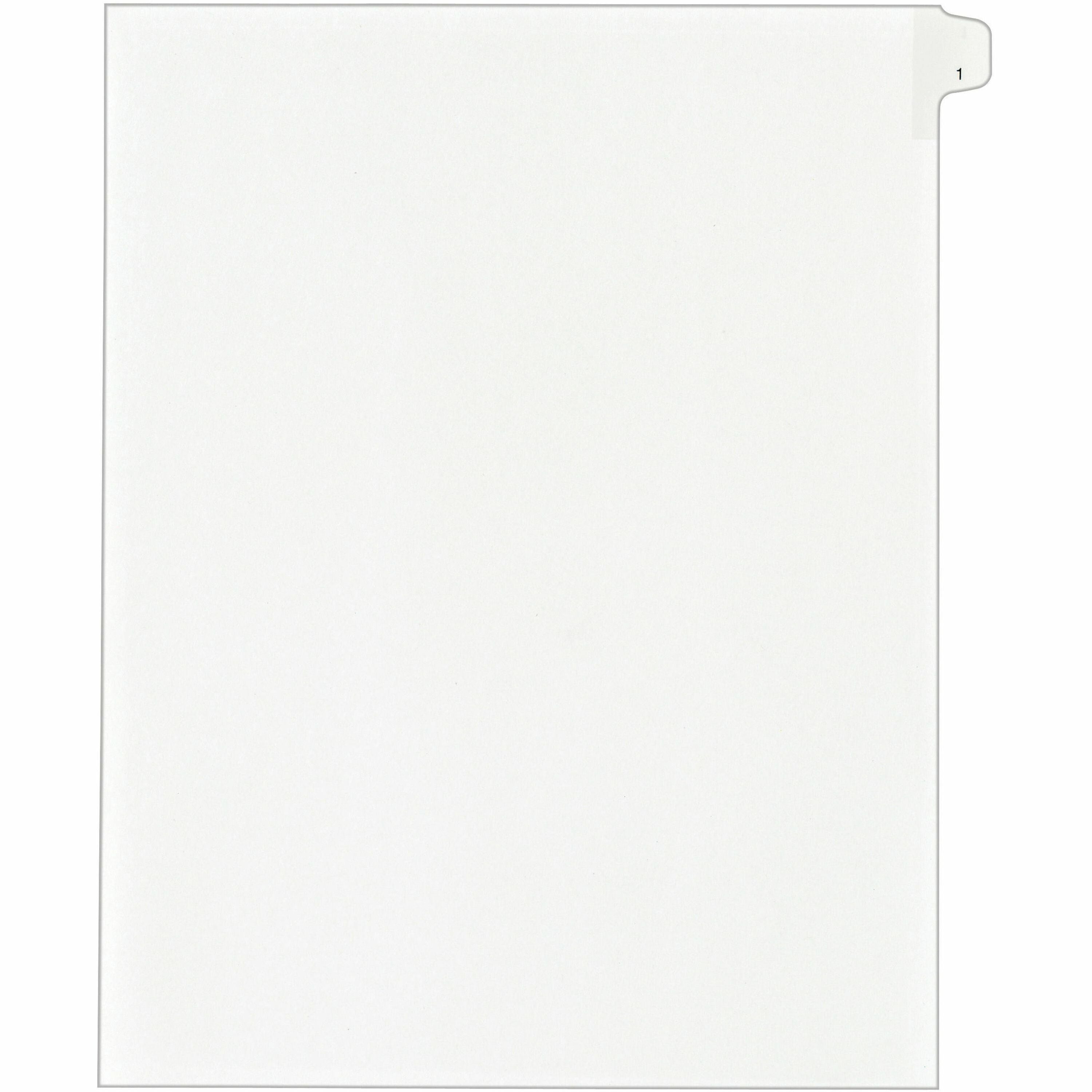 Avery&reg; Alllstate Style Individual Legal Dividers - 25 x Divider(s) - Side Tab(s) - 1 - 1 Tab(s)/Set - 8.5" Divider Width x 11" Divider Length - Letter - 8.50" Width x 11" Length - White Paper Divider - 20% Recycled - 1 Pack