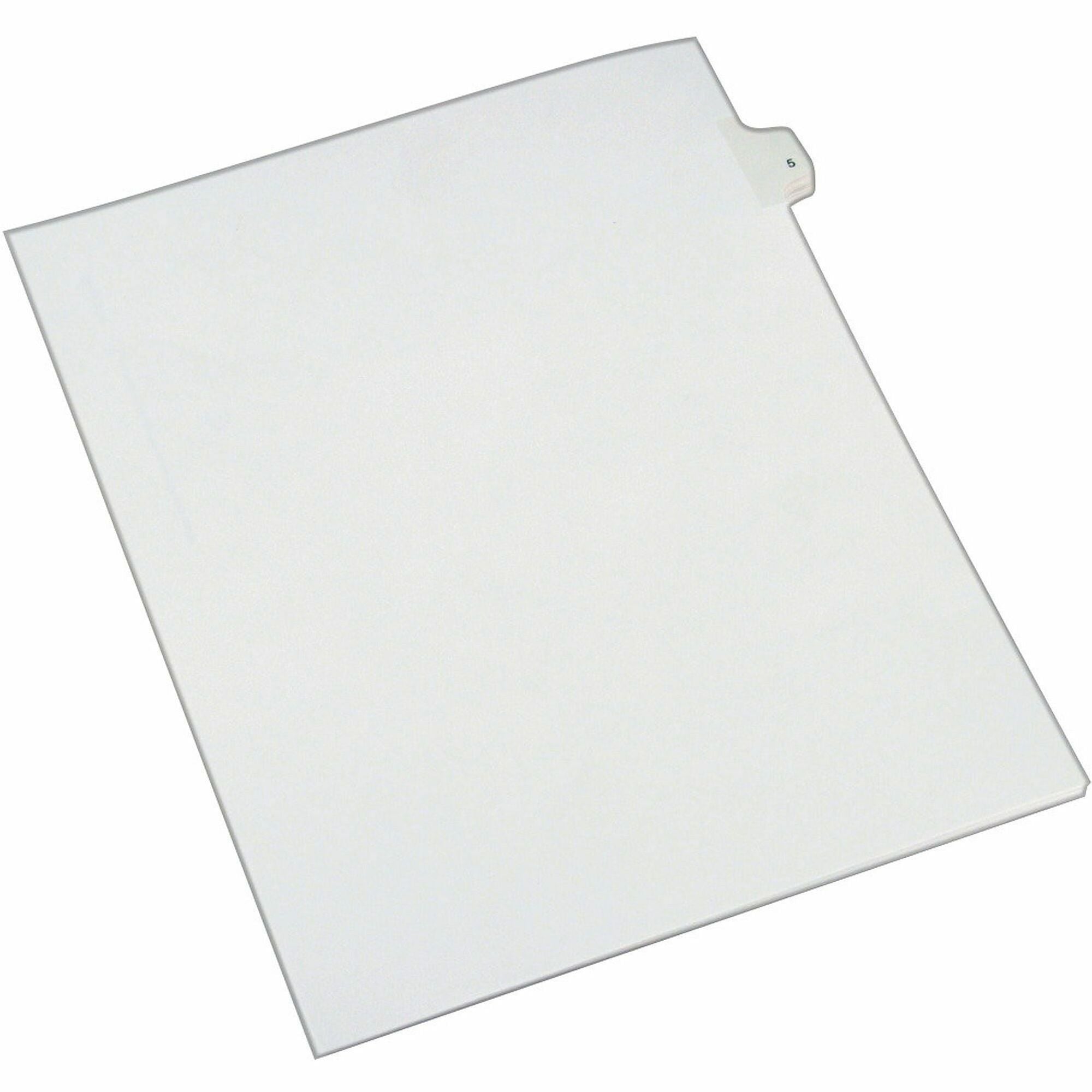Avery&reg; Alllstate Style Individual Legal Dividers - 25 x Divider(s) - Side Tab(s) - 5 - 1 Tab(s)/Set - 8.5" Divider Width x 11" Divider Length - Letter - 8.50" Width x 11" Length - Paper Divider - White Tab(s) - 20% Recycled - 1 Pack