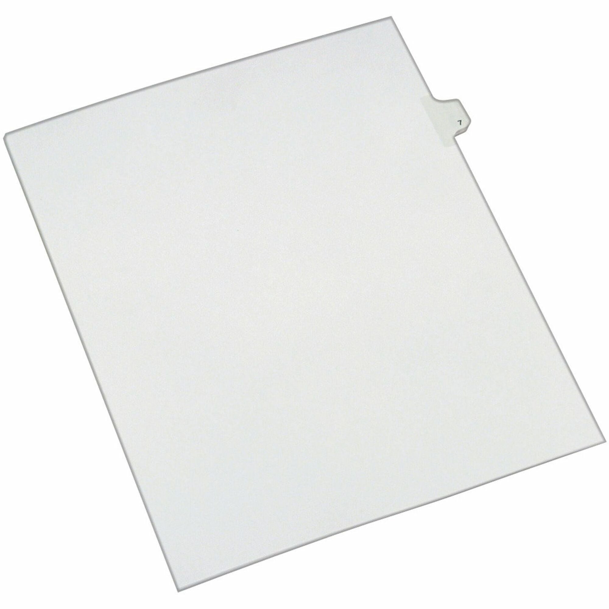 Avery&reg; Alllstate Style Individual Legal Dividers - 25 x Divider(s) - Side Tab(s) - 7 - 1 Tab(s)/Set - 8.5" Divider Width x 11" Divider Length - Letter - 8.50" Width x 11" Length - White Paper Divider - 20% Recycled - 1 Pack