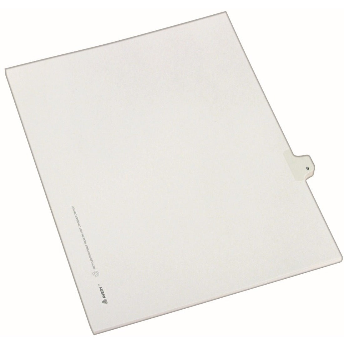 25 x Divider(s) - Side Tab(s) - 9 - 1 Tab(s)/Set - 8.5" Divider Width x 11" Divider Length - Letter - White Paper Divider - Clear Tab(s) - 20% Recycled