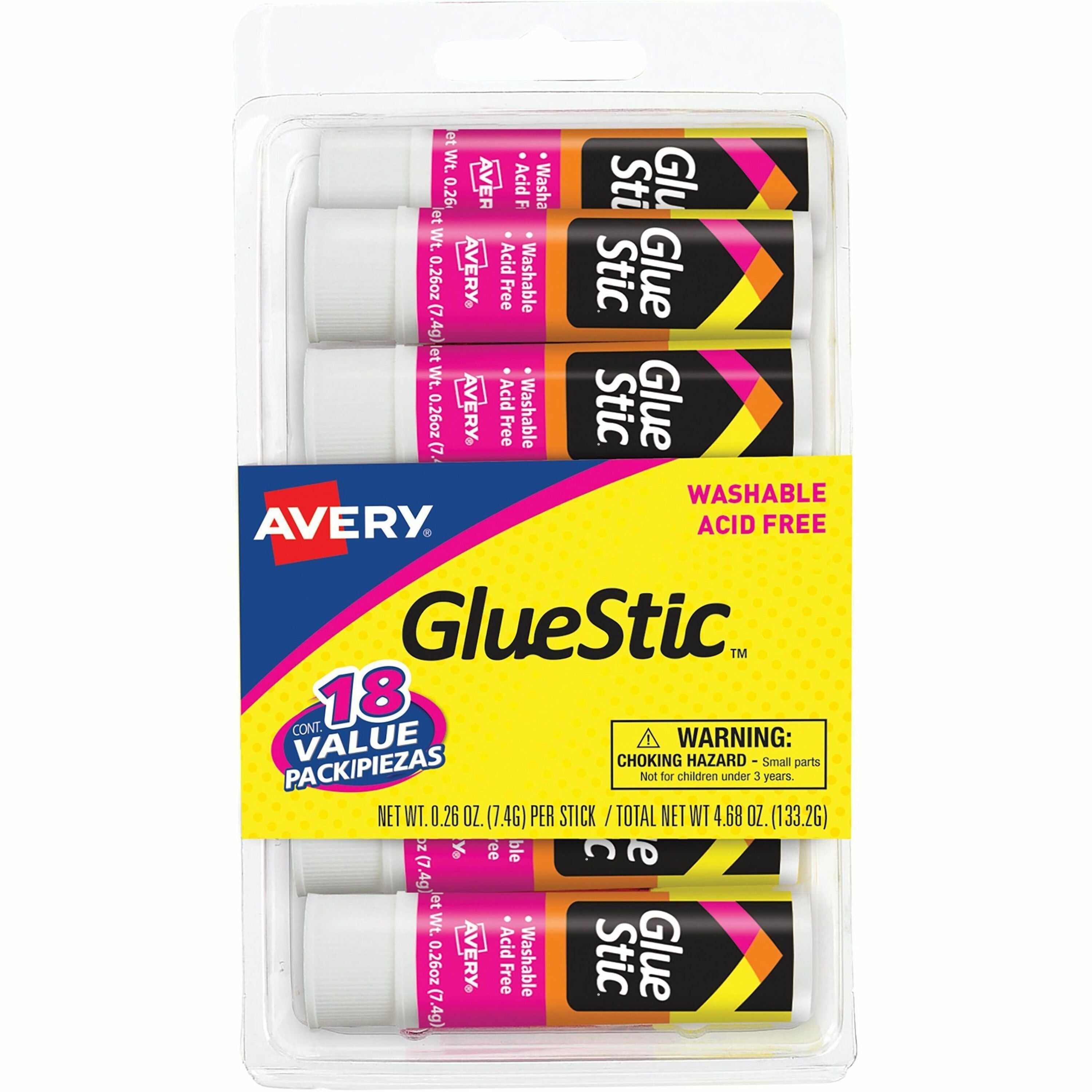 Avery&reg; Glue Stick - 0.26 oz - White - 18 / Pack
