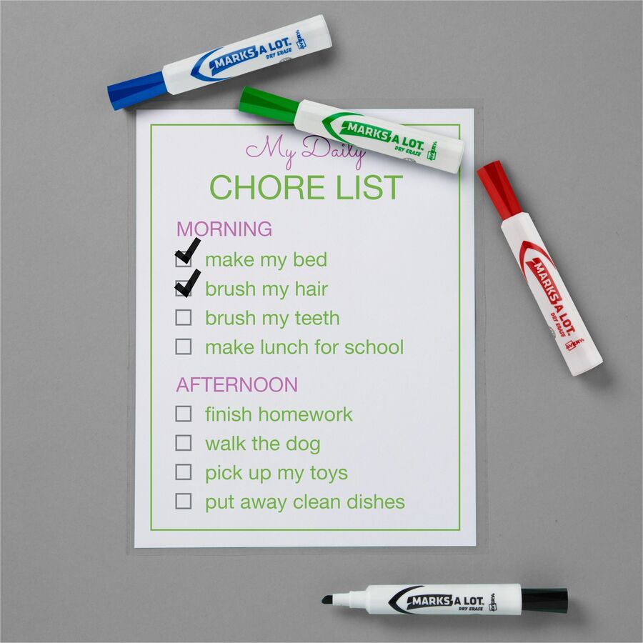 Avery&reg; Marks A Lot Marks A Lot Desk-Style Dry-Erase Markers - Chisel Marker Point - Erasable - Black, Blue, Green, Red Ink - 24 / Box