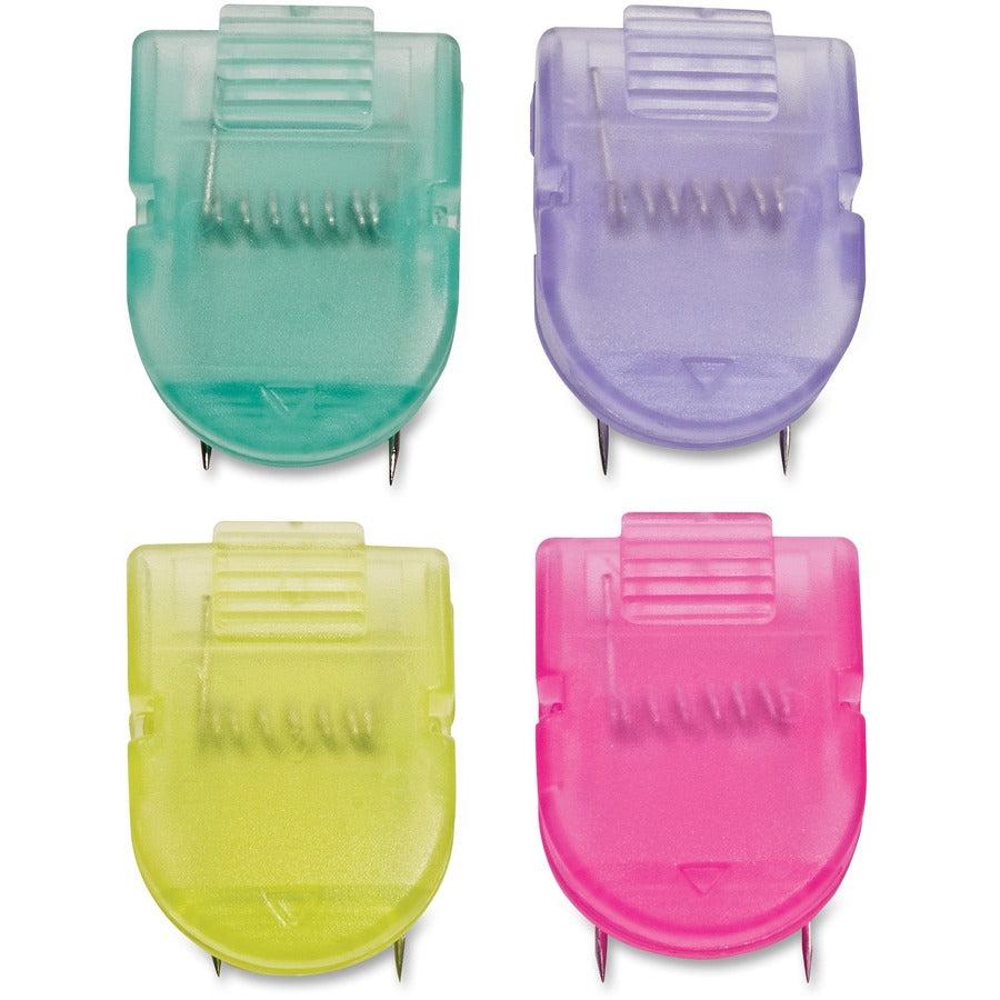 Advantus Brightly Colored Panel Wall Clips - Standard - 40 Sheet Capacity - Assorted - Plastic - 4 / Pack