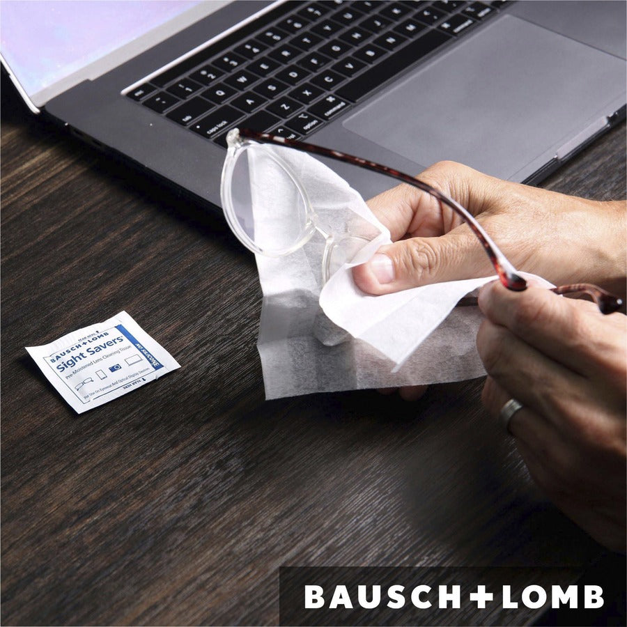 Bausch + Lomb Sight Savers Lens Cleaning Tissues - For Eyeglasses, Binocular, Monitor, Reading Glasses, Camera Lens - Pre-moistened, Anti-fog, Anti-static, Silicone-free, Individually Wrapped - Multi/ - 100 / Box