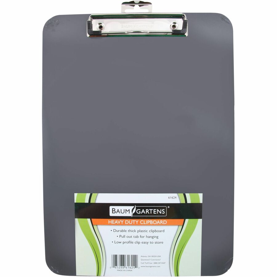 9" x 12" Sheet Size - Clamp - Heavy Duty - Polypropylene - Black - 1 Each