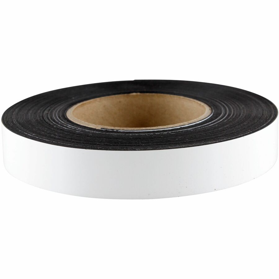 Zeus Magnetic Tape - 16.67 yd Length x 1" Width - White - Adhesive Backing - For Labeling, Marking, Calendar, Memo, Garage, Box, Classroom, Office, Cabinet, Locker Roll - 1 Roll