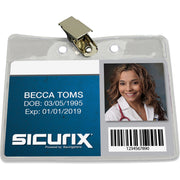 Standard Vinyl Badge Holder with Clip, Horizontal, Pack of 50