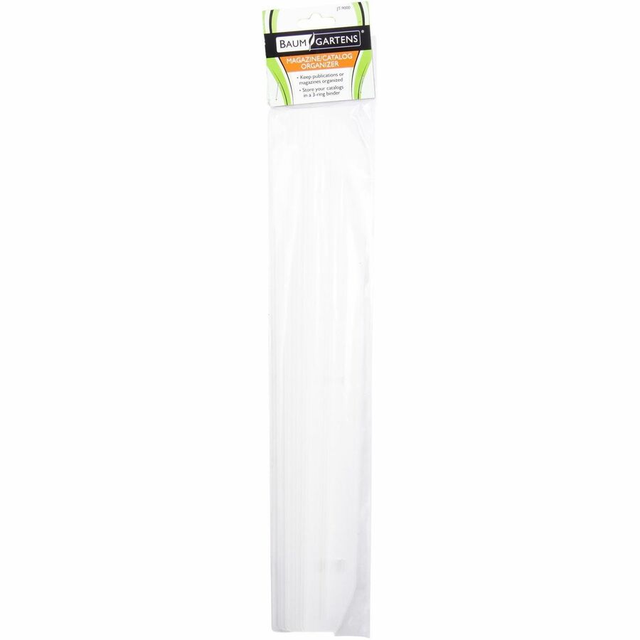 11.6" Length - 3 x Holes - 3 x Rings - Ring Binder - White, Clear - Plastic - 12 / Pack