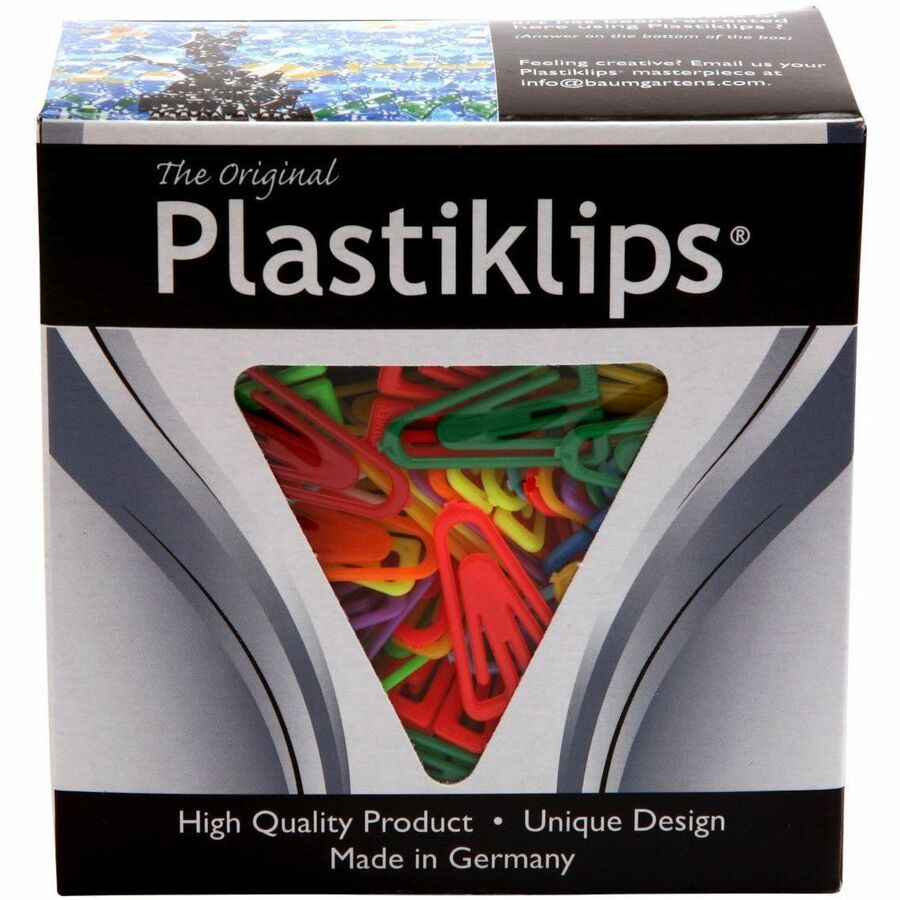 Medium - for Assignment, Paper, File, Report, Memo, Bill, Coupon, Office, Home, Classroom, Document - Durable, Non-magnetic - Assorted - Plastic - 500 / Box