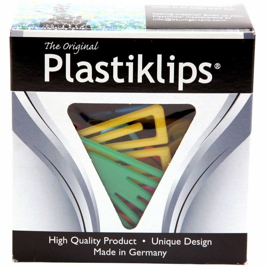 X-Large - for Assignment, Paper, File, Report, Memo, Bill, Coupon, Office, Home, Classroom, Document - Durable, Non-magnetic - Assorted - Plastic - 50 / Box