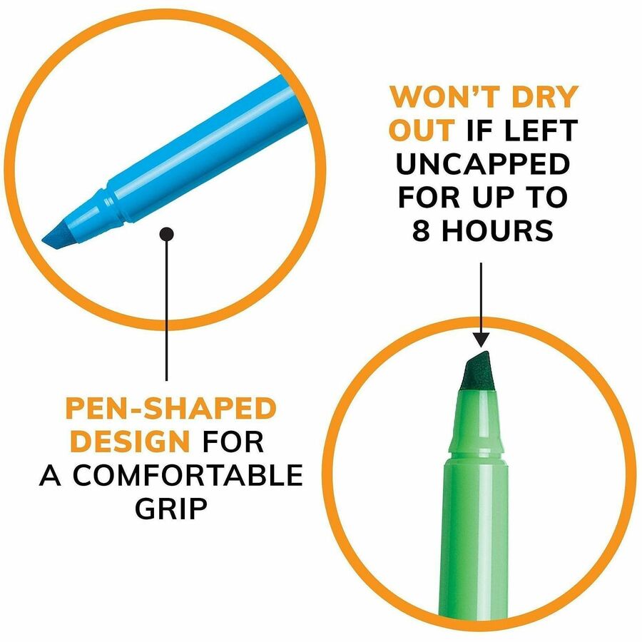 BIC Brite Liner Highlighters - Chisel Marker Point - Blue Ink - Water Based - 1 Dozen