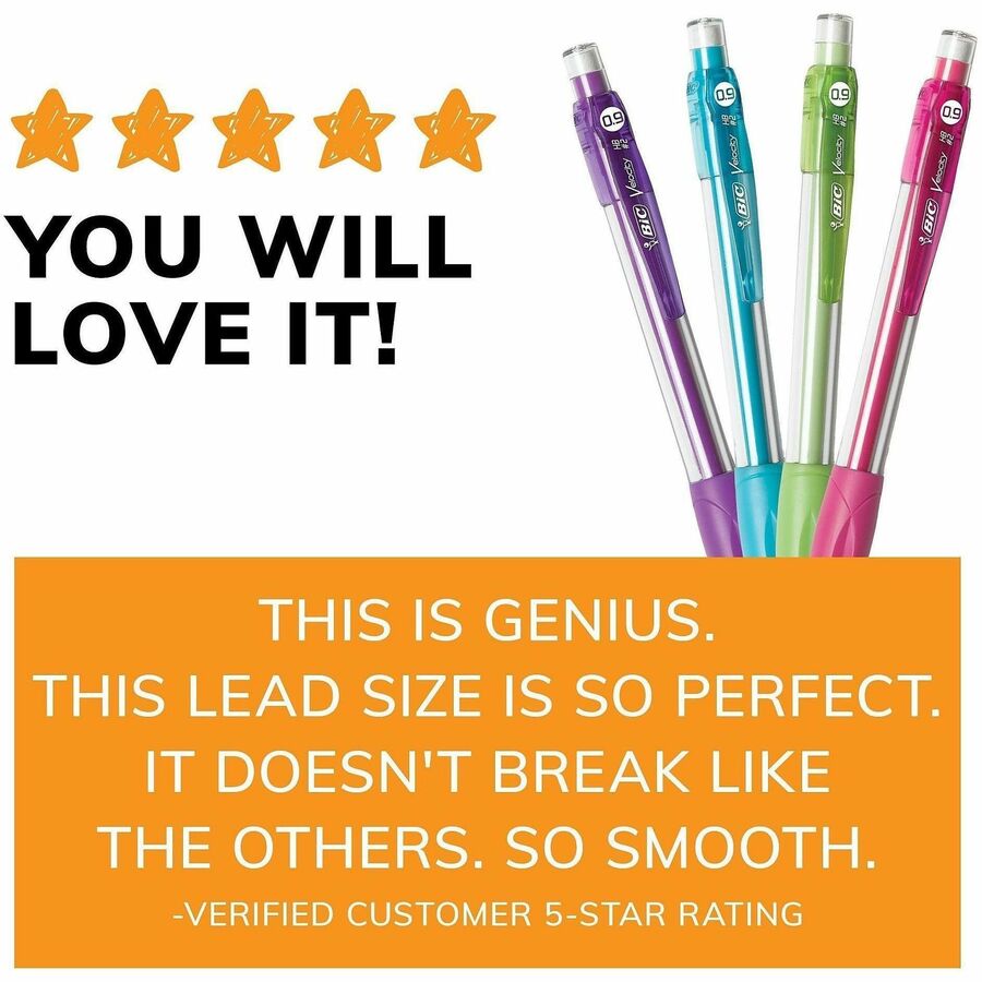 BIC Mechanical Pencils - 0.9 mm Lead - #2 - Refillable - Turquoise Barrel - 1 Dozen