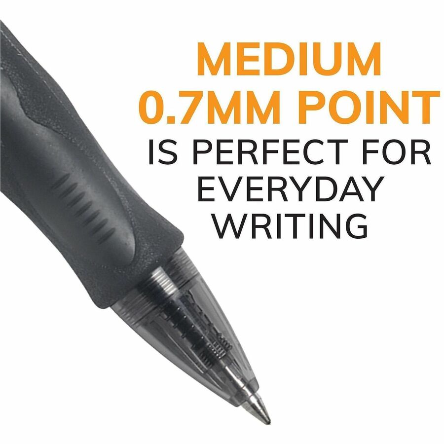BIC Gel Retractable Pens - 0.7 mm Medium Conical Pen Point - Refillable - Retractable - Blue Ink - Gel-based - Translucent Barrel - 1 Dozen