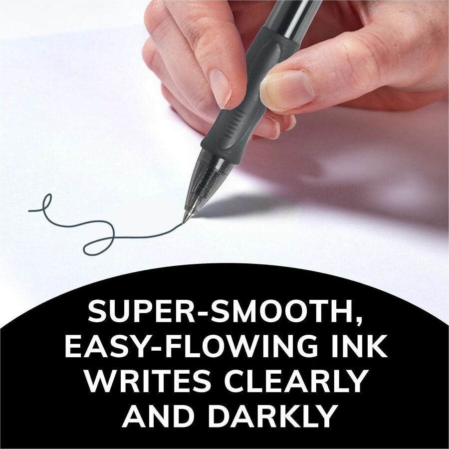 BIC Gel Retractable Pens - 0.7 mm Medium Pen Point - Refillable - Retractable - Black Ink - Gel-based - Translucent Barrel - 2 / Pack