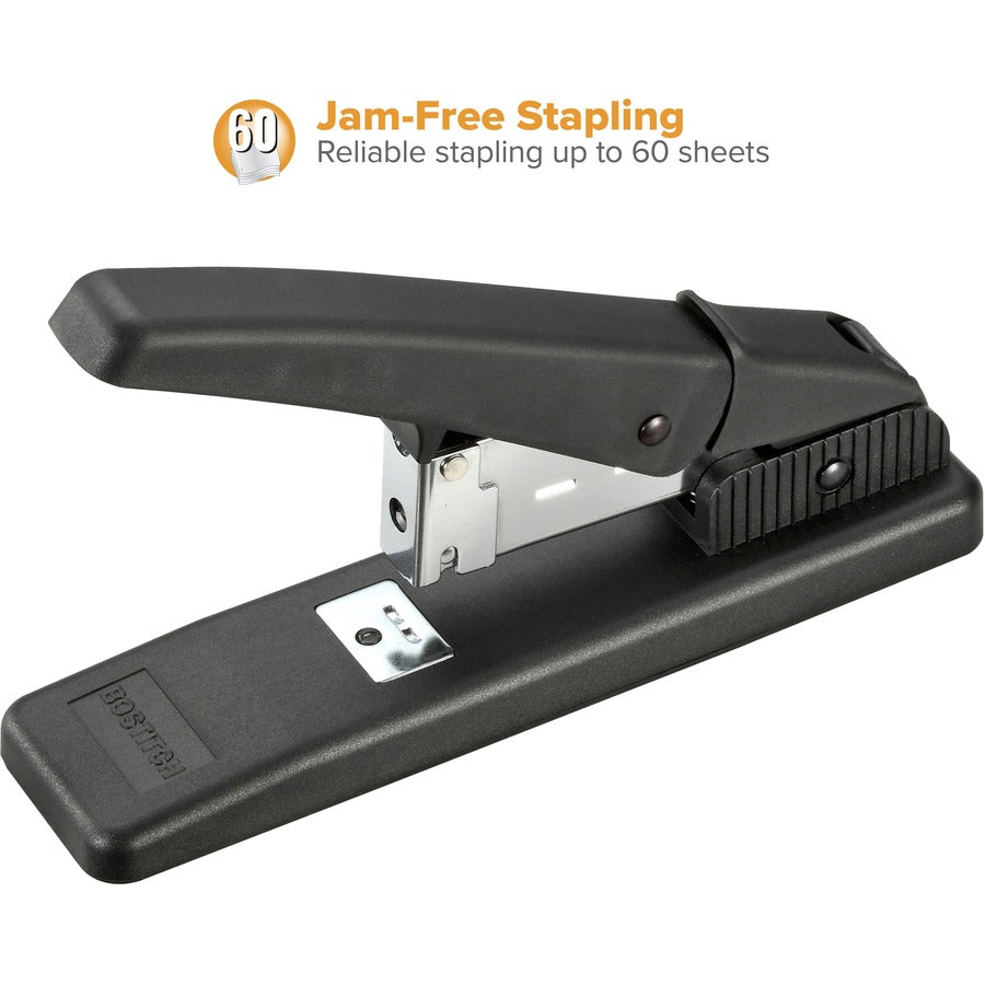 Staples Upto 60 Sheet of 20lb Paper - Staple Size: 0.25" , 0.37" - 2.75" Throat Depth - Black - Rubber - 1 Each