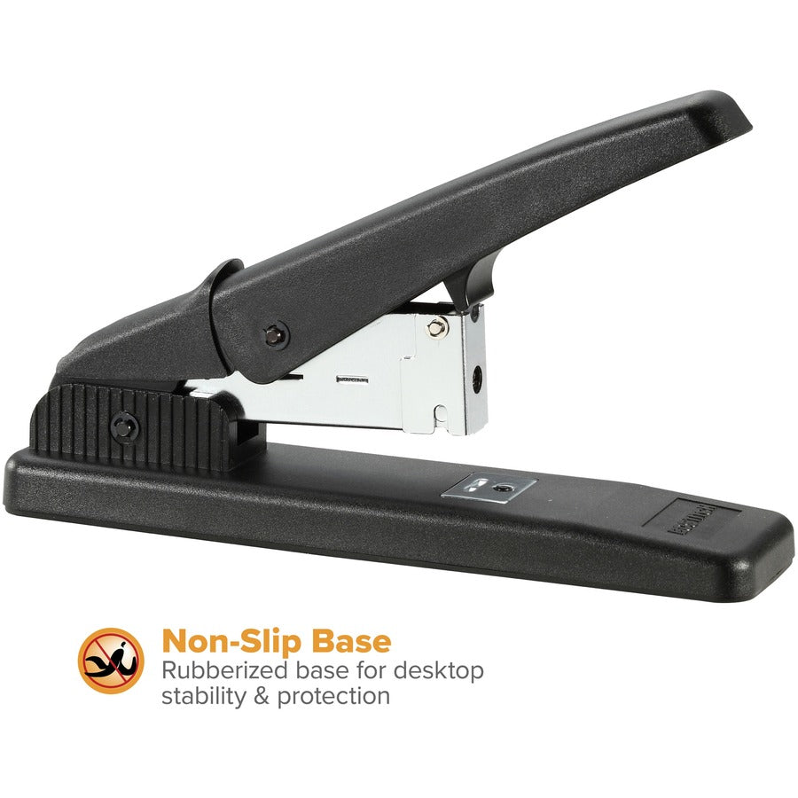 Staples Upto 60 Sheet of 20lb Paper - Staple Size: 0.25" , 0.37" - 2.75" Throat Depth - Black - Rubber - 1 Each