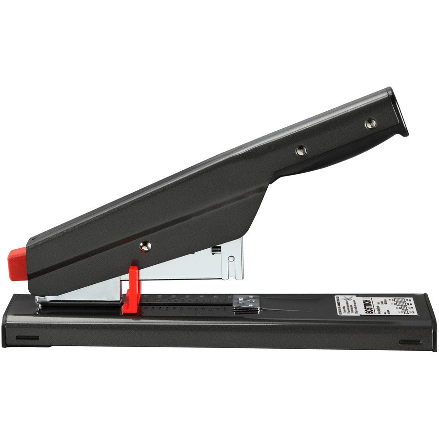 Staples Upto 130 Sheet - Holds Upto 210 Staple - Full Strip - Staple Size: 0.25" , 0.37" , 0.50" , 0.63" - 2.50" Throat Depth - Black - Metal - 1 Each