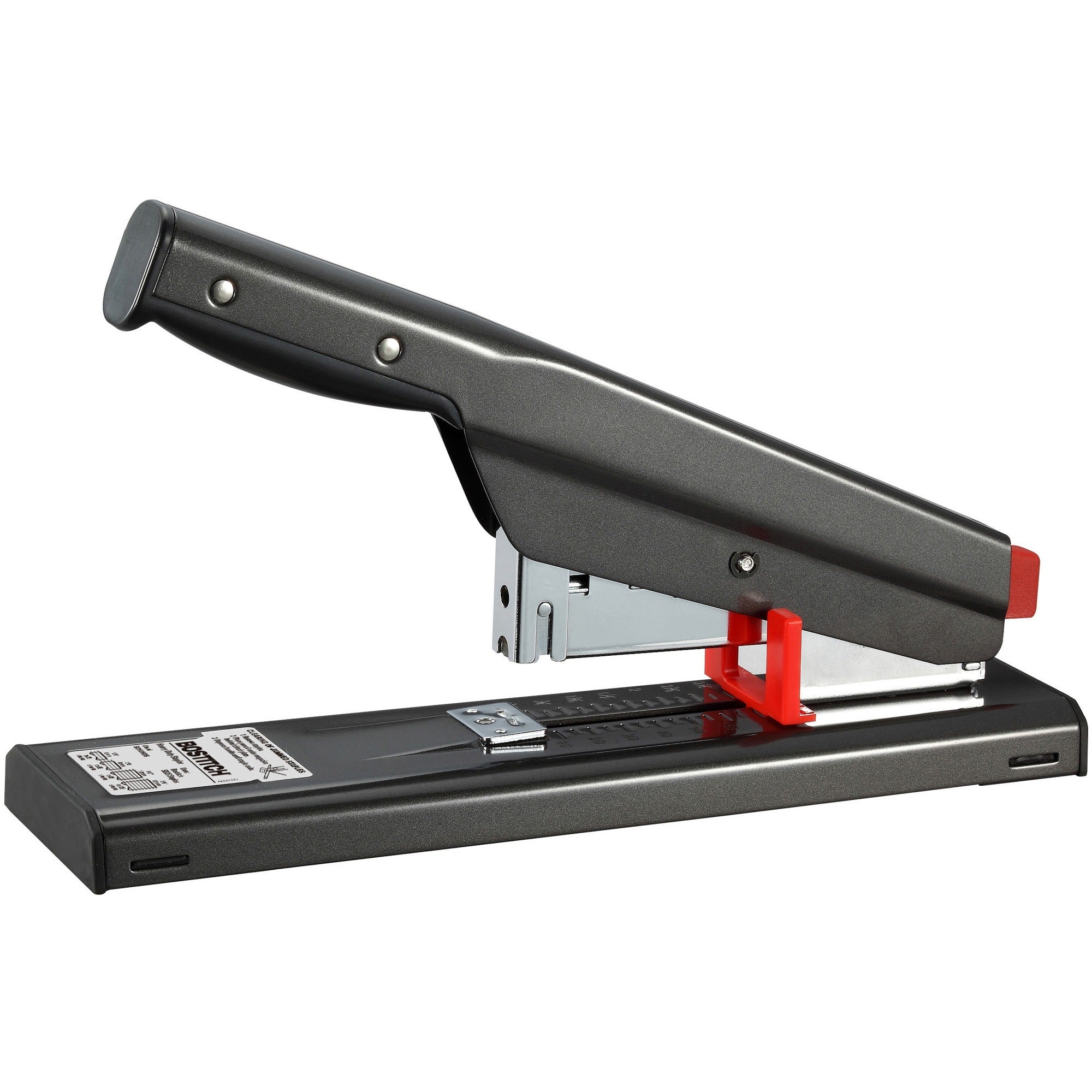 Staples Upto 130 Sheet - Holds Upto 210 Staple - Full Strip - Staple Size: 0.25" , 0.37" , 0.50" , 0.63" - 2.50" Throat Depth - Black - Metal - 1 Each