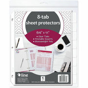 C-Line Top-Loading Sheet Protectors, Letter Size, Clear Polypropylene, 8 Tabs, 1 Set