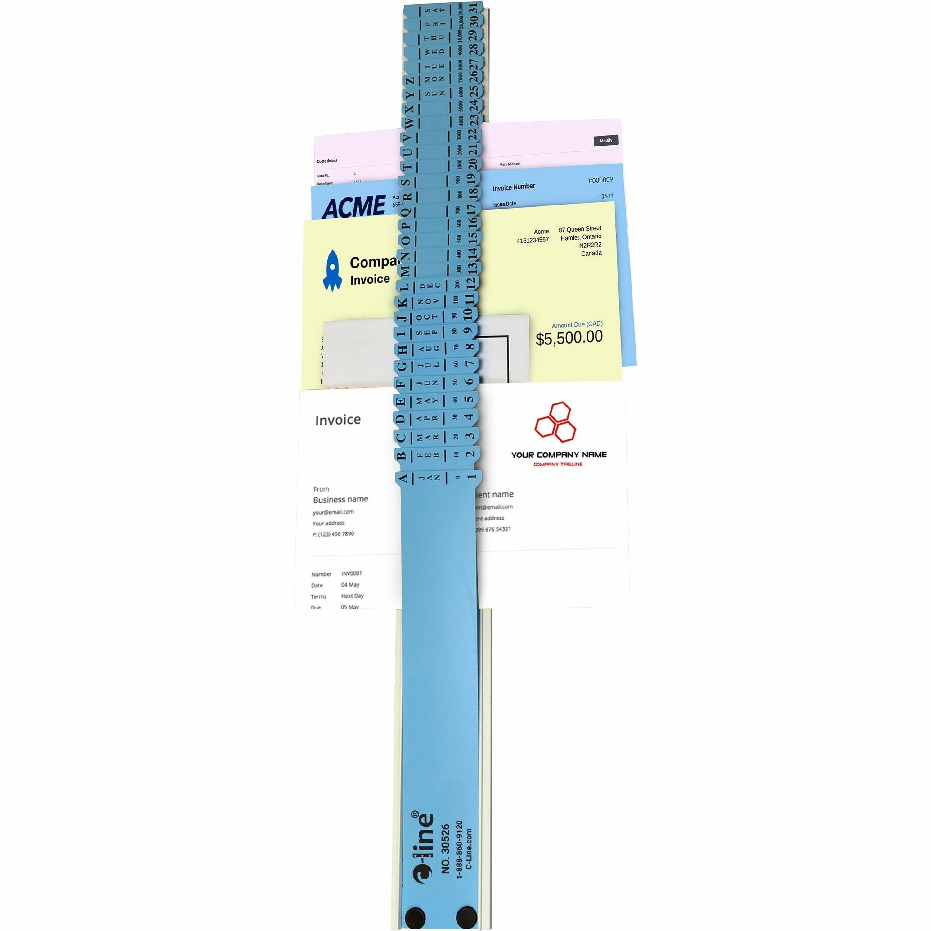 Compartment Size : 9.50" - 2.50" Width x 23.50" Depth - Desktop - Durable - Blue - Plastic - 1 Each