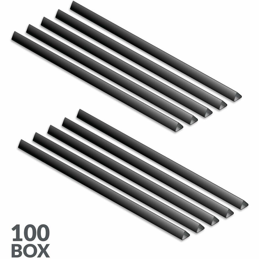 C-Line Slide-on Binding Bars - 11" Height x 0.3" Width x 2" Length - 0.25" Maximum Capacity - 40 x Sheet Capacity - Black - 100 / Box