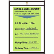C-Line Stitched Vinyl Shop Ticket Holders - Support 4" x 6" Media - Vinyl - Clear, Black - Sturdy, Heavyweight - 25 / Box