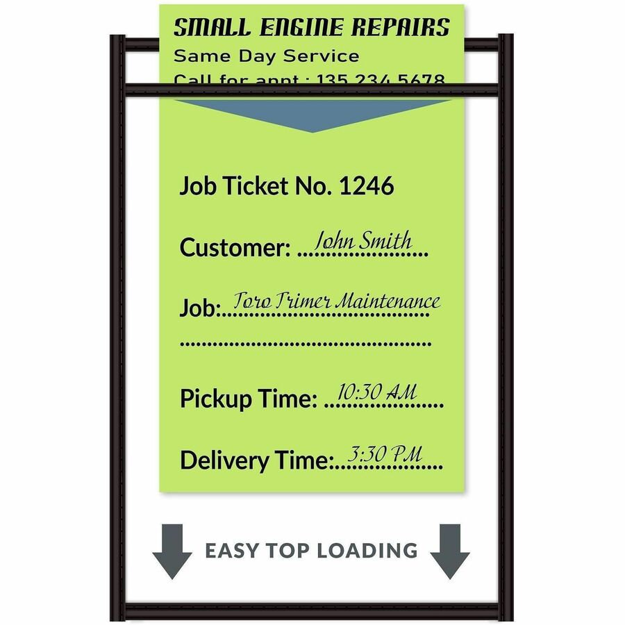 C-Line Stitched Vinyl Shop Ticket Holders - Support 4" x 6" Media - Vinyl - Clear, Black - Sturdy, Heavyweight - 25 / Box