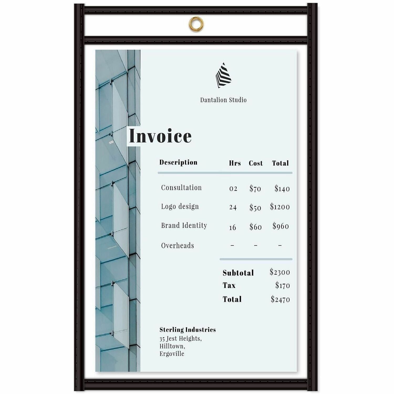 C-Line Stitched Vinyl Shop Ticket Holders - Support 5" x 8" Media - Vinyl - Black, Clear - Sturdy, Heavyweight - 25 / Box