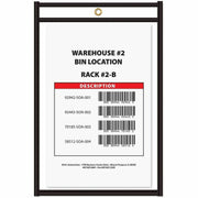 C-Line Stitched Vinyl Shop Ticket Holders - Support 6" x 9" Media - Vinyl - Black, Clear - Sturdy, Heavyweight, Reinforced - 25 / Box