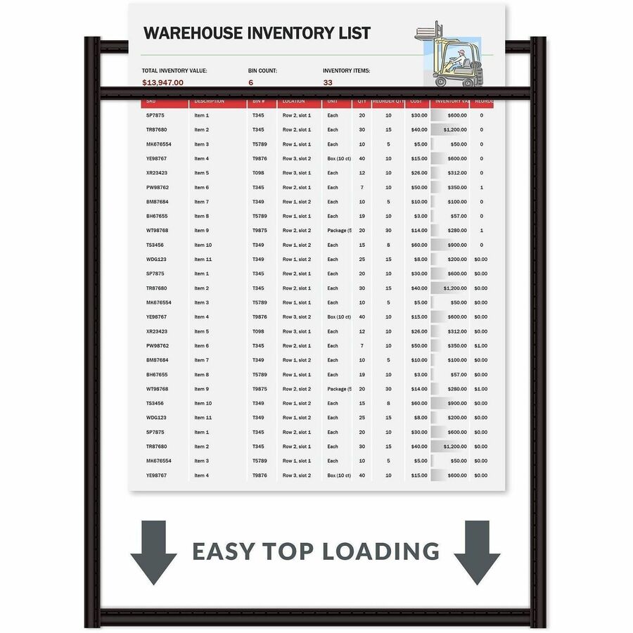 C-Line Stitched Vinyl Shop Ticket Holders - Support 11" x 14" Media - Vinyl - Black, Clear - Sturdy - 25 / Box