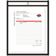C-Line Stitched Vinyl Shop Ticket Holders - Support 8.50" x 11" Media - Vinyl - Black, Clear - Sturdy - 25 / Box