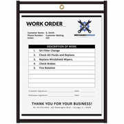 C-Line Stitched Vinyl Shop Ticket Holders - Support 9" x 12" Media - Vinyl - Black, Clear - Sturdy - 25 / Box