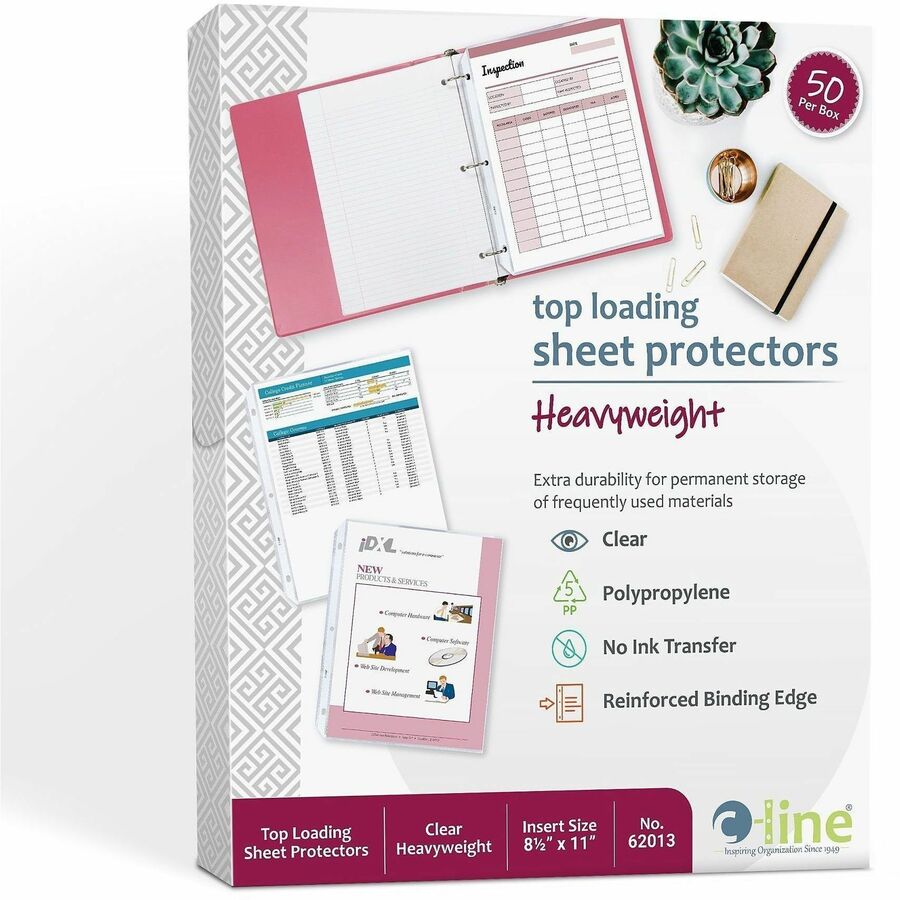C-Line Poly Top-loading Sheet Protectors, Letter Size, 3-Hole Punched, Clear Polypropylene, 50/Box