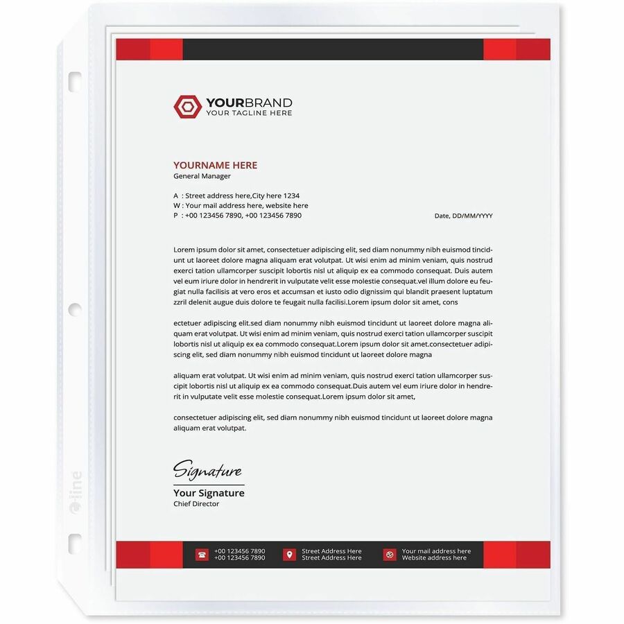 50 x Sheet Capacity - For Letter 8 1/2" x 11" Sheet - Clear - Polypropylene - 25 / Box