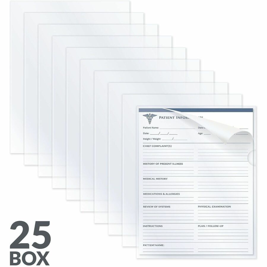 C-Line Letter Project File - 8 1/2" x 11" - Polypropylene - Clear - Heavyweight - 25 / Box