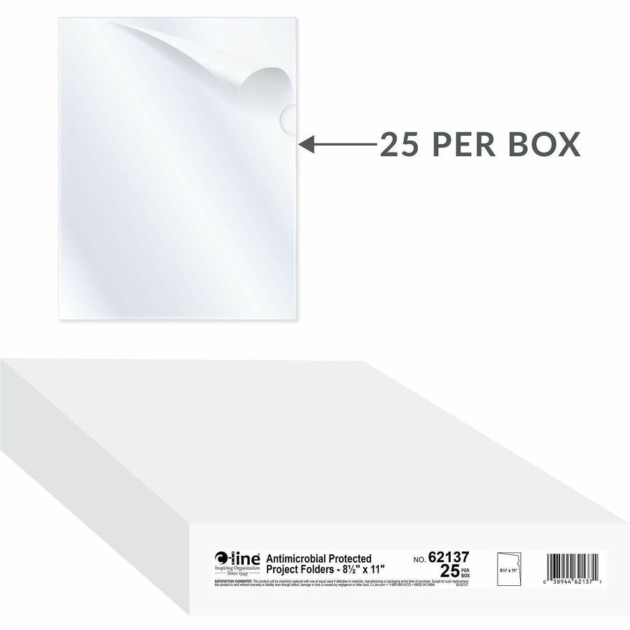 C-Line Letter Project File - 8 1/2" x 11" - Polypropylene - Clear - Heavyweight - 25 / Box