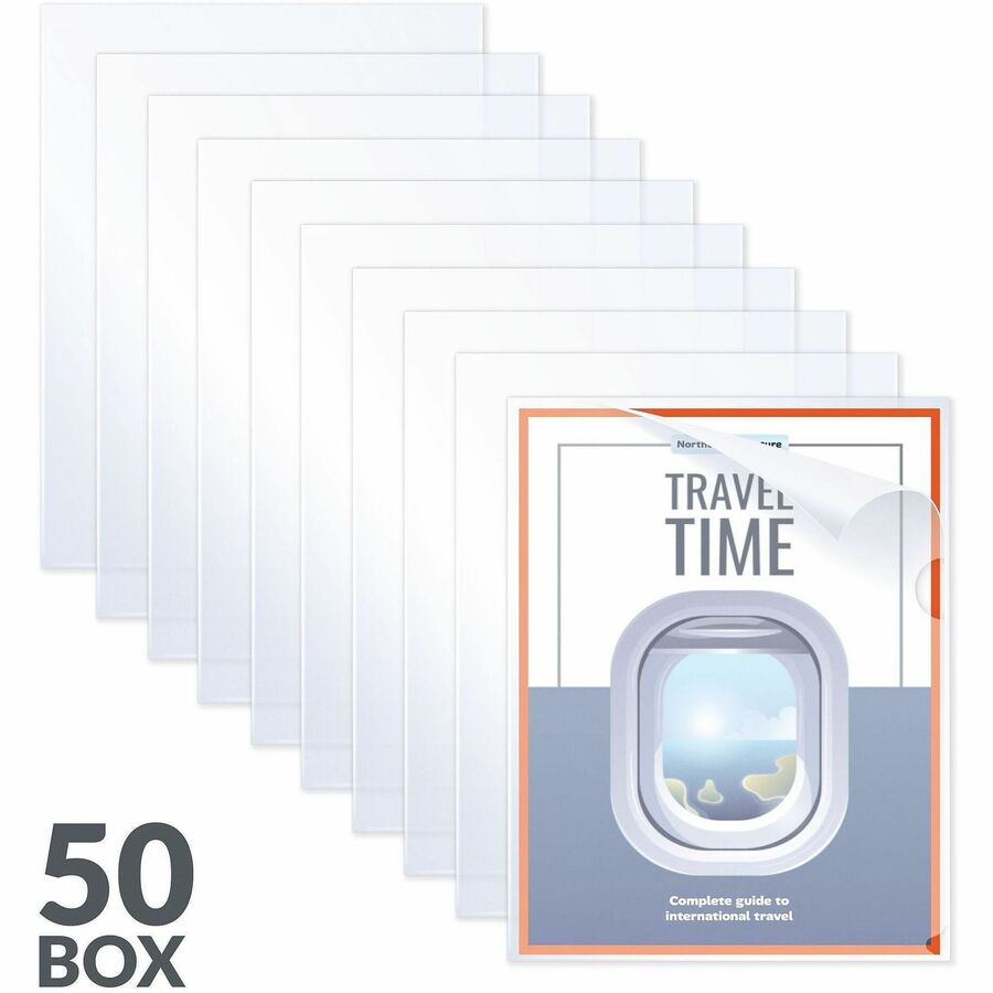 C-Line Letter Project File - 8 1/2" x 11" - Vinyl - Clear - Heavyweight Cover - 50 / Box