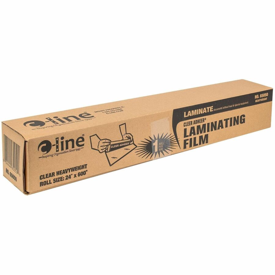 C-Line Cleer-Adheer Laminating Sheets, 24" x 50 ft, 2 mil Thickness, Clear, Tear Resistant, Waterproof, Heavyweight, 1 Roll