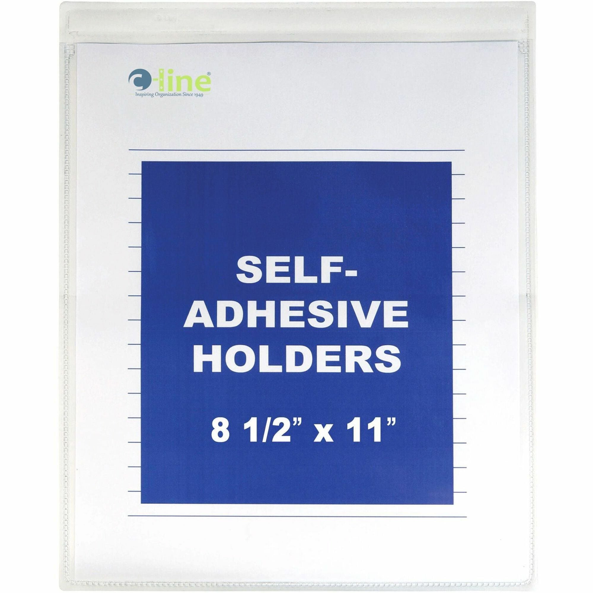 C-Line Letter Vinyl File Pocket - 8 1/2" x 11" - Vinyl - Clear - Self-adhesive - 50 / Box