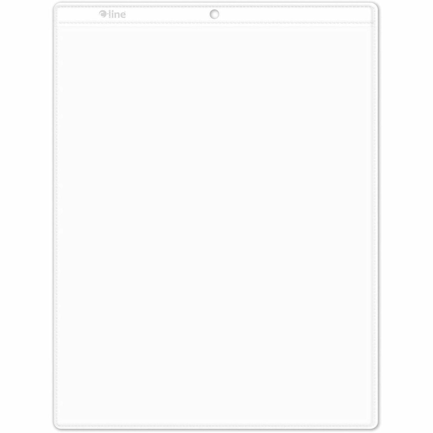 C-Line Letter Vinyl File Pocket - 8 1/2" x 11" - Vinyl - Clear - Punched - 50 / Box
