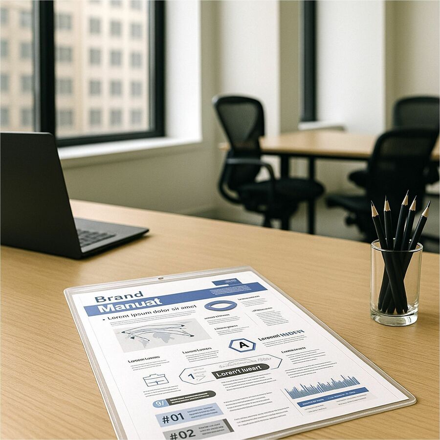 C-Line Vinyl File Pocket - 9" x 12" - Vinyl - Clear - Punched - 50 / Box