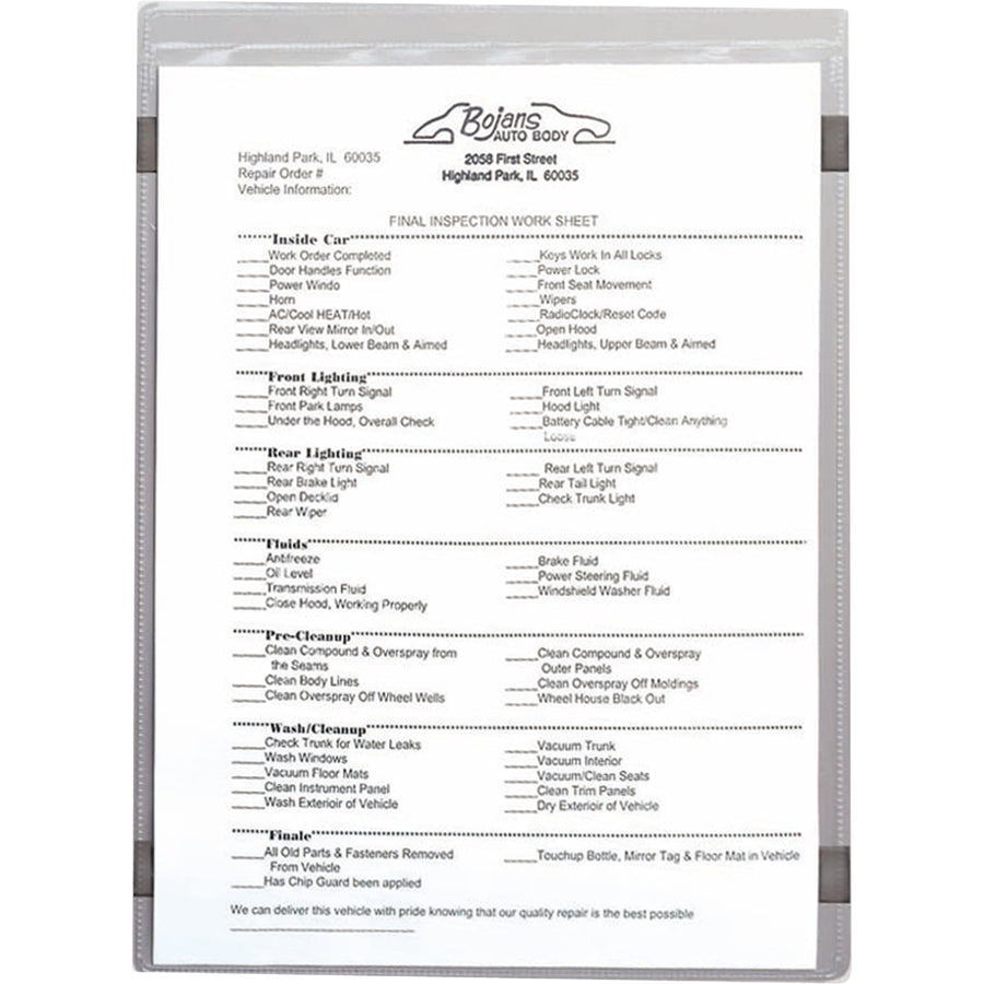 C-Line Magnetic Shop Ticket Holders - Support 9" x 12" Media - Vinyl - Clear - Durable - 15 / Box