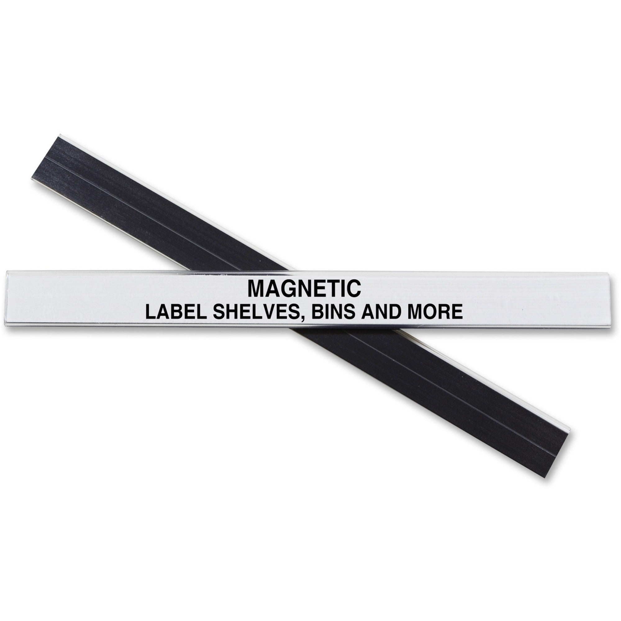 C-Line Magnetic Shelf/Bin Label Holders - 0.5" Width x 6" Length - Plastic - Clear - 10 / Box