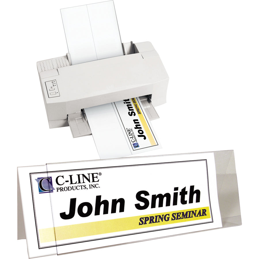 C-Line Inkjet/Laser Name Tents & Holders - Plastic - 1 Box