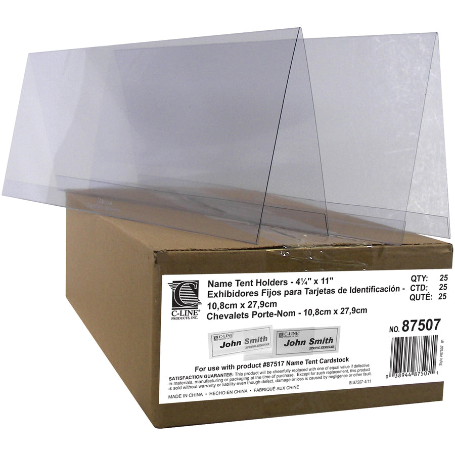 C-Line Inkjet/Laser Name Tents & Holders - Plastic - 1 Box