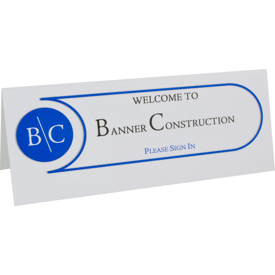 C-Line Inkjet/Laser Name Tents & Holders - Letter - 8 1/2" x 11" - Heavyweight, Reusable - White - 1 Box